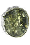 Срібний перстень з каменем бурштину «Еліра»