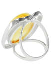 Срібний перстень з каменем бурштину «Любава»