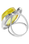 Срібний перстень з каменем бурштину «Любава»