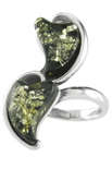 Серебряное кольцо с камнями янтаря «Леона»