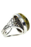 Срібний перстень з бурштином «Юна»