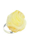 Серебряное кольцо с янтарем «Цветок розы»