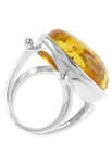 Срібний перстень з бурштином «Даяна»
