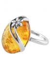 Срібний перстень з бурштином «Дайна»