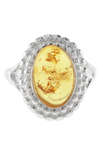 Срібний перстень з бурштином «Деліс»