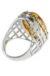 Срібний перстень з бурштином «Династія»