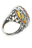 Серебряное кольцо с янтарем «Эстет»
