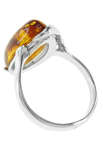Срібний перстень з бурштином «Неаполь»