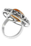 Серебряное кольцо с янтарем «Светский вечер»