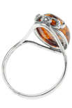 Серебряное кольцо с янтарем «Васабия»