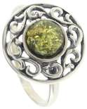 Срібний перстень з янтарем «Ажуріс»
