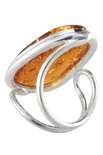 Серебряное кольцо с янтарным камнем «Лола»