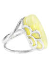 Серебряное кольцо со светлым янтарем «Линси»