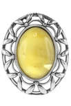 Серебряное кольцо со светлым янтарем «Светский вечер»
