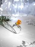 Срібний перстень «Бурштинова троянда»