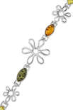 Серебряный браслет с разноцветным янтарем «Амели»