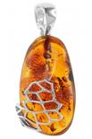 Серебряный кулон с камнем янтаря «Юна»