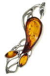 Серебряный кулон с янтарем «Жар-птица»