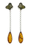 Сережки-пусети у формі метеликів з підвісками «Лора»