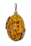 Серебряный кулон с янтарем «Камея»