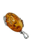 Серебряный кулон с янтарем «Камея»