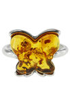 Перстень зі срібла і бурштину «Метелик»