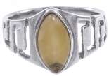 Витое серебряное кольцо с камнем