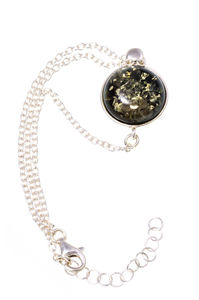 Серебряный браслет с янтарем «Жизель»