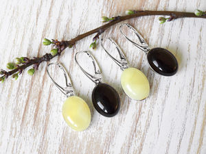 Сережки з бурштином і сріблом «Армео»