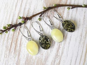 Серьги с янтарем и серебром «Армео»