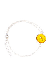 Серебряный браслет с янтарем «Жизель»