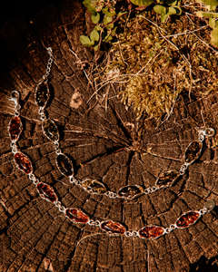 Браслет срібний з бурштином "Вілена"