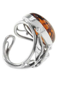 Перстень зі срібла і бурштину «Теона»