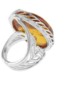 Кольцо из серебра и янтаря «Жозефина»