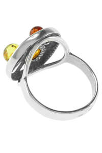 Перстень зі срібла і бурштину «Фіона»