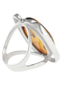 Перстень зі срібла і бурштину «Любава»