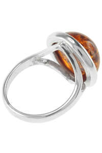 Перстень зі срібла і бурштину «Сальма»