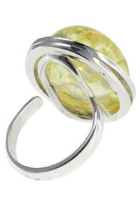 Перстень зі срібла і бурштину «Планета»