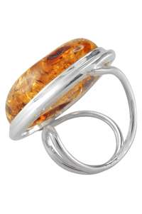 Перстень з каменем бурштину «Лола»