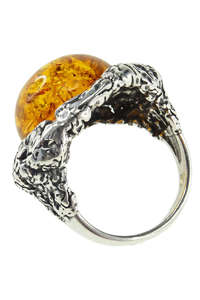Кольцо с янтарем в черненом серебре «Мина»