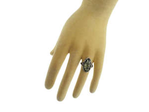 Перстень з бурштином в оправі з чорненого срібла «Азалія»