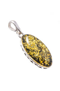 Серебряный кулон с янтарем «Корин»