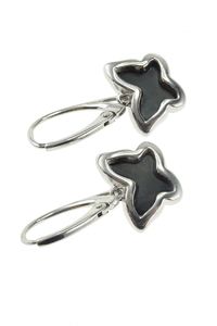 Сережки з бурштином і сріблом «Метелики»