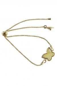 Срібний браслет з бурштином «Метелик»