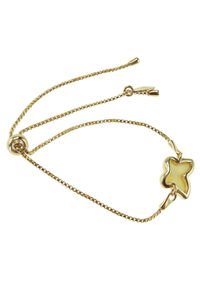 Срібний браслет з бурштином «Метелик»