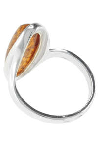 Серебряное кольцо с камнем янтаря «Бритни»