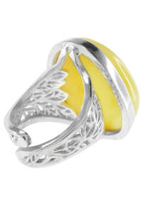 Срібний перстень з каменем бурштину «Лана»