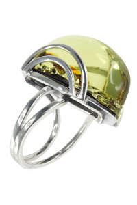 Срібний перстень з каменем бурштину «Ірена»