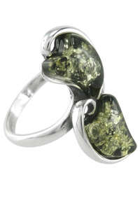 Срібний перстень з камінням бурштину «Леона»