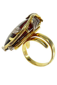Срібний перстень з позолотою «Лейла»